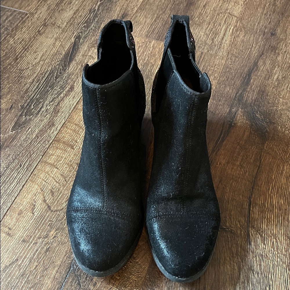 Black Glitter Ankle Boots by Toms - Picture 2 of 5